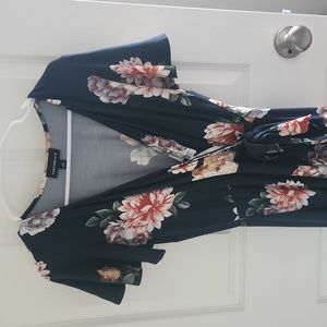 High-low Blue Floral Dress